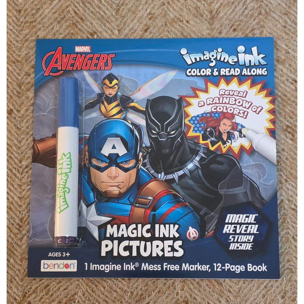 Marvel Avengers Imagine Ink Book - Mess-Free Color & Read Along Activity Set